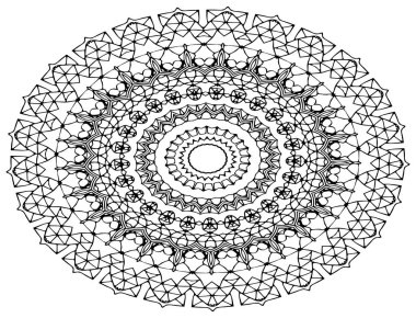 Hint mehndi vektör dekoratif mandala desen ve tekrarlanan çiçek sembolleri, boyama kitapları, dövmeler ve telefon kapakları için mükemmel ve ürün ambalaj. Ayrıca yoga ve meditasyon ve tebrik kartı, noel ve düğün kutlama yararlı