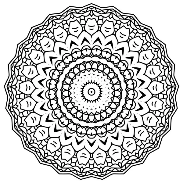 Indio Mehndi Vector Decorativo Mandala Patrón Símbolos Flores Repetidas Perfecto — Vector de stock