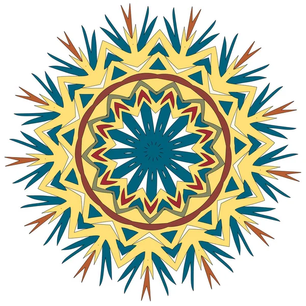 Indiase Vector Kleuren Mandala Kleurrijke Bloemen Herhaalde Patroon Illustraties Perfect — Stockvector