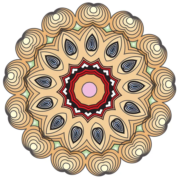 Индийский Вектор Раскраски Мандала Красочные Цветы Повторяющийся Узор Иллюстрации Идеально — стоковый вектор