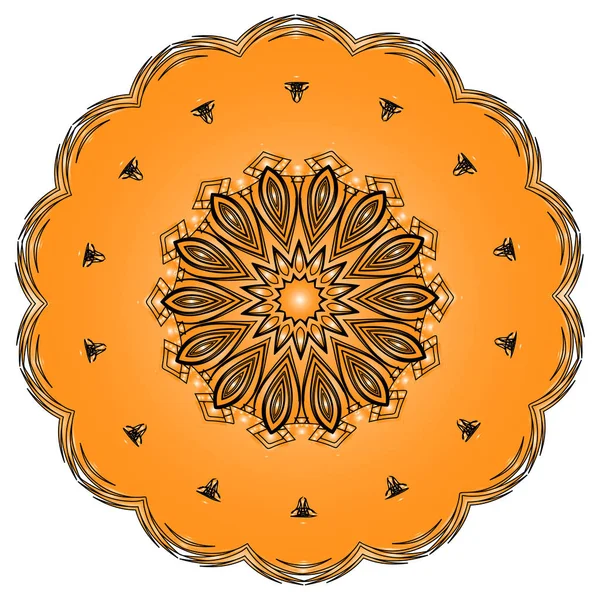 Mooie Decoratieve Kleurrijke Gouden Mandala Vector Een Mix Van Geometrisch — Stockvector