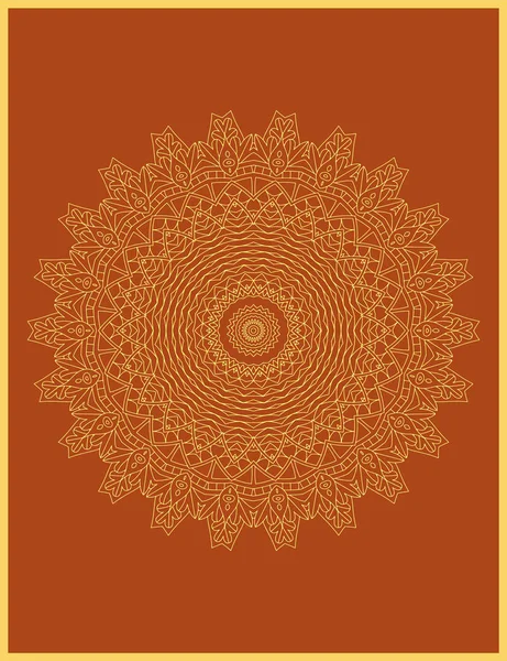 Indiase Decoratieve Kleurrijke Gouden Abstracte Mandala Vector Kunst Herhaalde Patroon — Stockvector