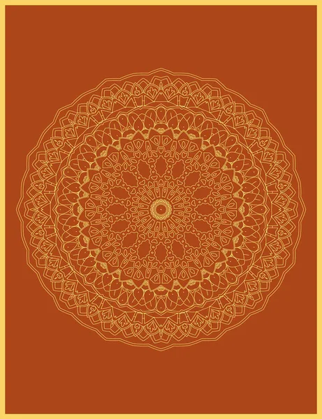 Индийский Декоративный Красочный Золотой Абстрактный Векторное Искусство Мандала Повторяющийся Рисунок — стоковый вектор