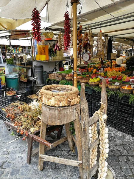 Rome Olaszország November 2017 Színes Gyümölcsök Zöldségek Campo Fiori — Stock Fotó