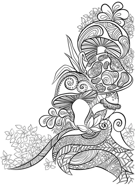 Ilustração Vetorial Estilo Zentangle Esboço Para Colorir Livros Cartões Gravuras — Vetor de Stock