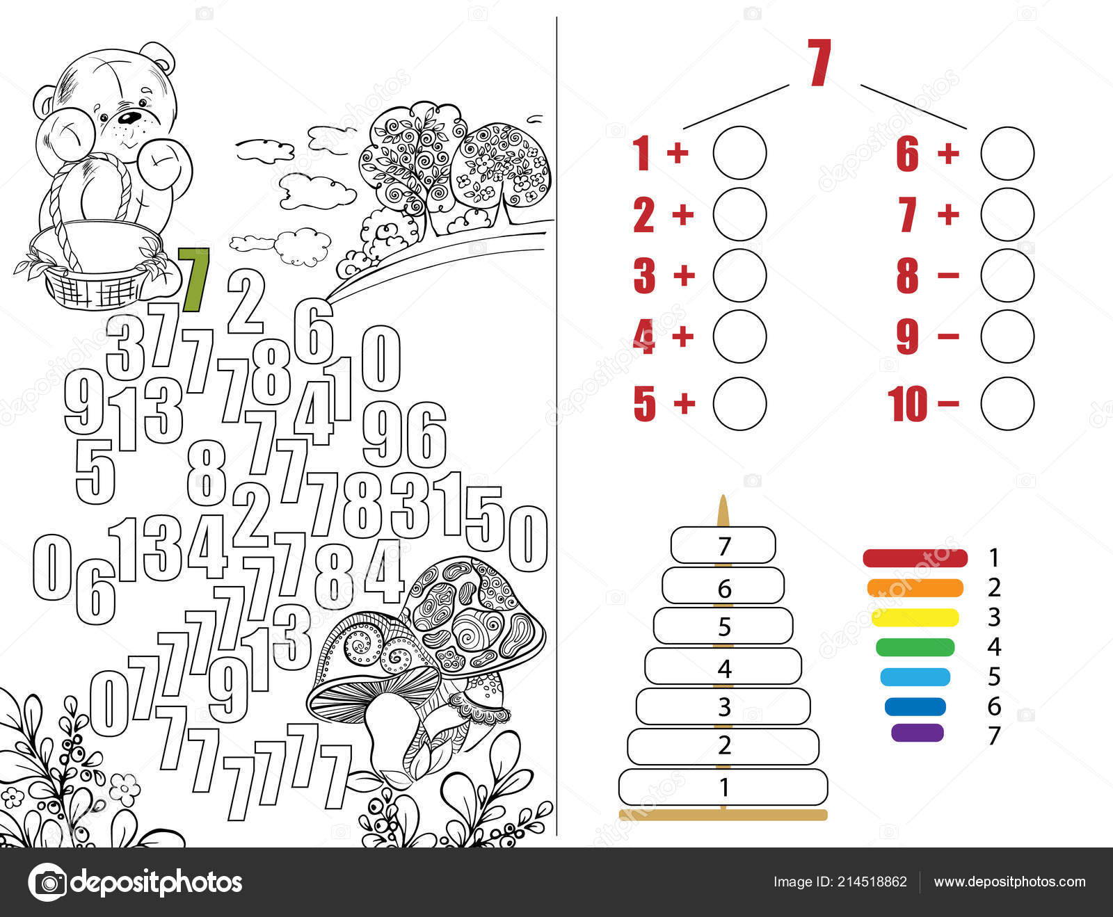 QUEBRA CABEÇA DOS NÚMEROS COLORIDO E PARA COLORIR - EDUCAÇÃO