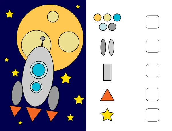 Rompecabezas Para Niños Aprendemos Formas Círculo Cuadrado Triángulo Tareas Lógicas — Vector de stock