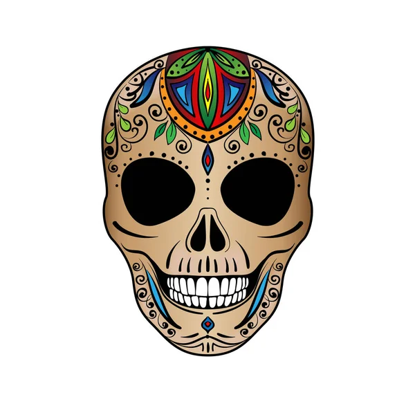 Sugar Skull Coloring Page Icon Symbol Vector Illustration Skull Day — Stock Vector