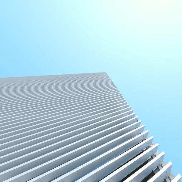 Die Fassade Des Modernen Gebäudes Wird Von Der Tagessonne Beleuchtet — Stockfoto