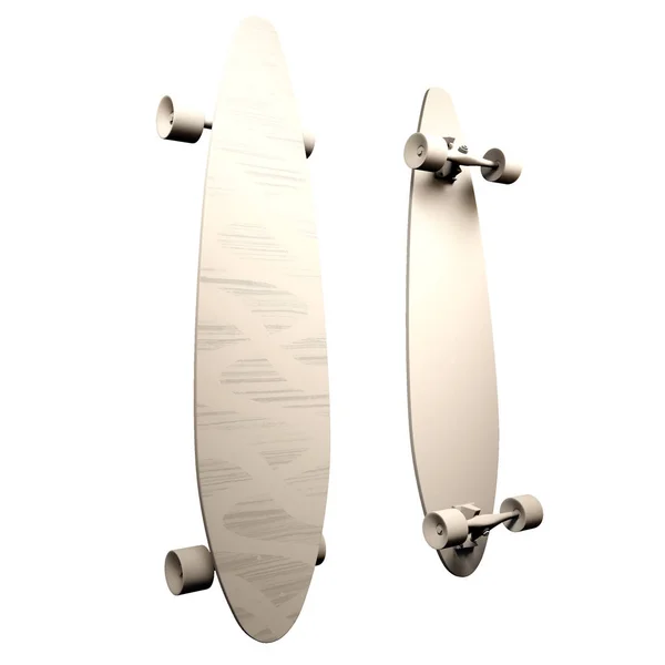 Conception Concept Skateboard Longboard Abstrait Couleurs Blanches Isoler Illustration — Photo