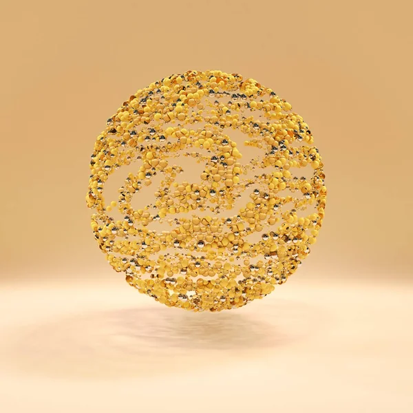 Composição Abstrata Uma Esfera Composta Por Bolas Tons Amarelos Ilustração — Fotografia de Stock