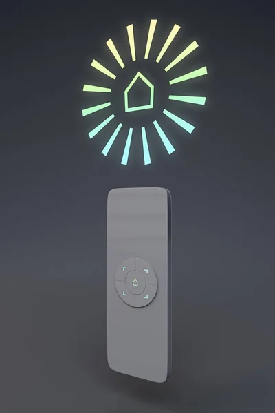 The concept of smart home. The control panel of the smart home system. 3D illustration.