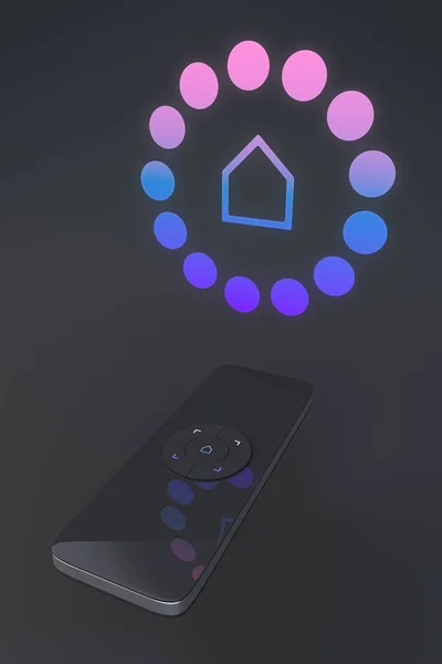 The concept of smart home. The control panel of the smart home system. 3D illustration.