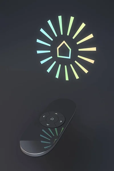 The concept of smart home. The control panel of the smart home system. 3D illustration.