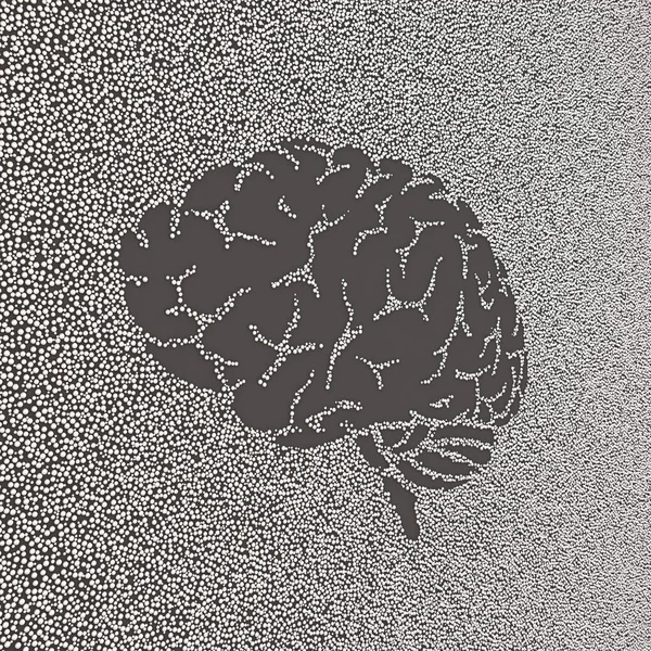 Brain Illustration Black Silver Colors — Stock Photo, Image