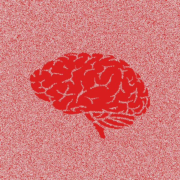 Ilustrasi Otak Dengan Warna Merah Dan Putih — Stok Foto