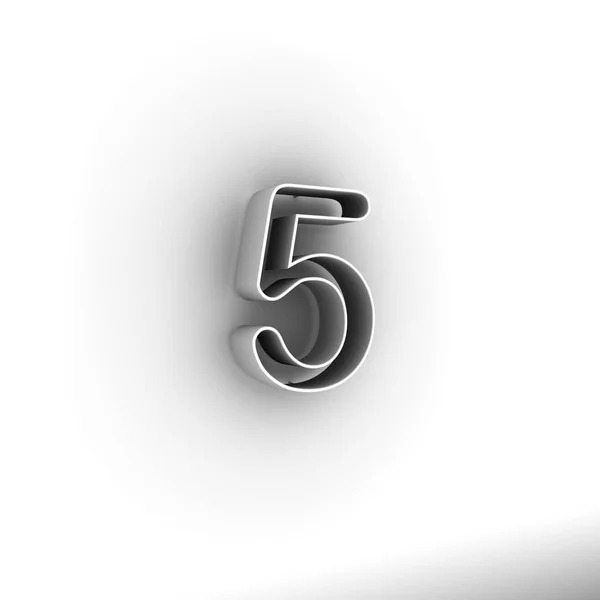 Design Numbers Five White Background Illustration — Stock Photo, Image