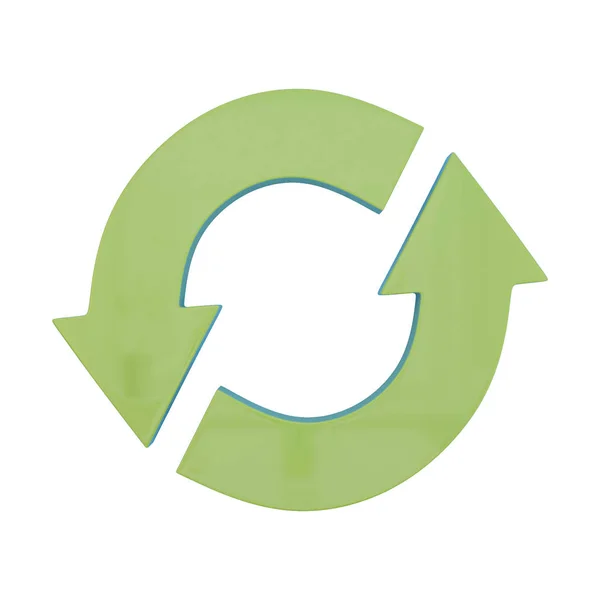 Απομονωμένη Ανακύκλωσης Πράσινο Σύμβολο Απεικόνιση — Φωτογραφία Αρχείου