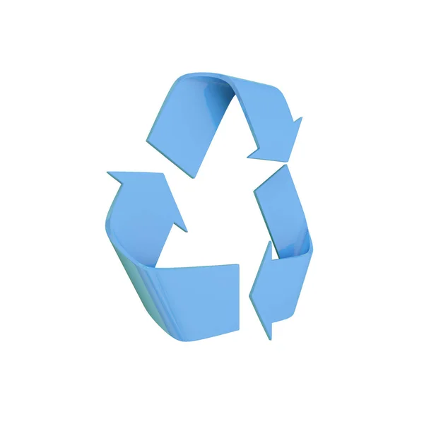Symbole Isolé Recyclage Bleu Illustration — Photo