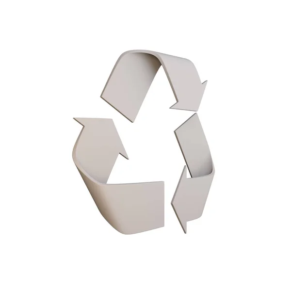 Símbolo Reciclagem Cinzento Isolado Ilustração — Fotografia de Stock