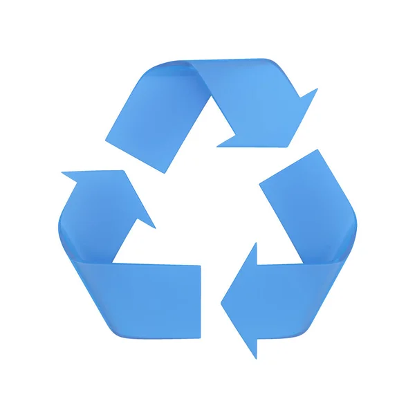 Elszigetelt Kék Recycle Szimbólum Illusztráció — Stock Fotó