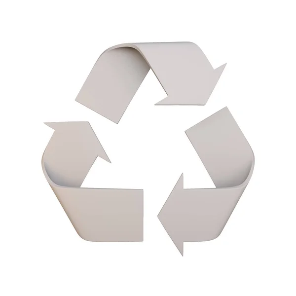 Símbolo Reciclagem Cinzento Isolado Ilustração — Fotografia de Stock