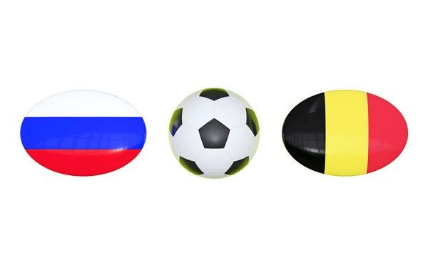 European Football Championship 2020 Schedule Football Matches Russia Belgium Flags — Stock Photo, Image
