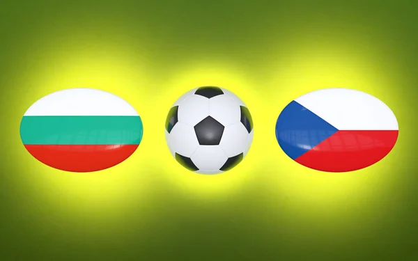 Fußball Europameisterschaft 2020 Zeitplan Für Fußballspiele Bulgarien Tschechische Republik Länderfahnen — Stockfoto