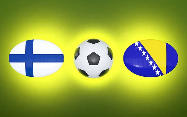 Чемпионат Европы Футболу 2020 Расписание Футбольных Матчей Финляндия Босния Флаги — стоковое фото