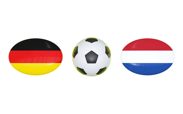 Чемпионат Европы Футболу 2020 Расписание Футбольных Матчей Германия Нидерланды Флаги — стоковое фото