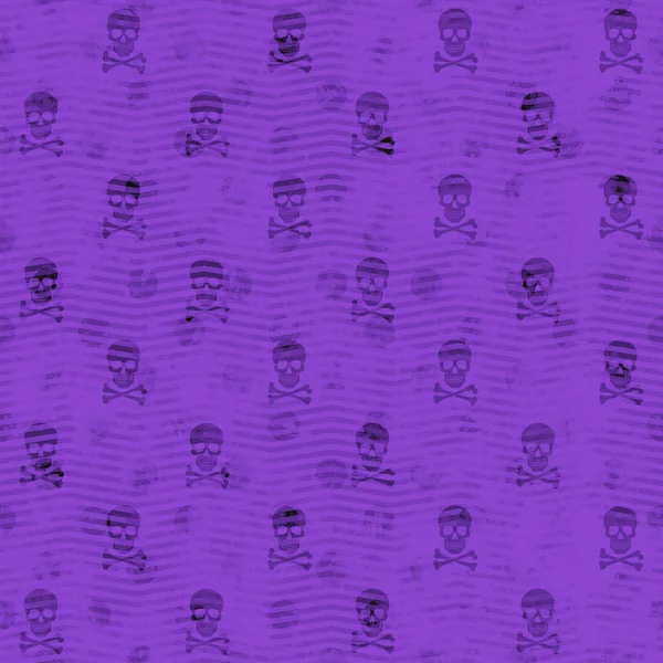 Padrão Abstrato Sem Costura Crânios Textura Cores Violeta Preto — Fotografia de Stock