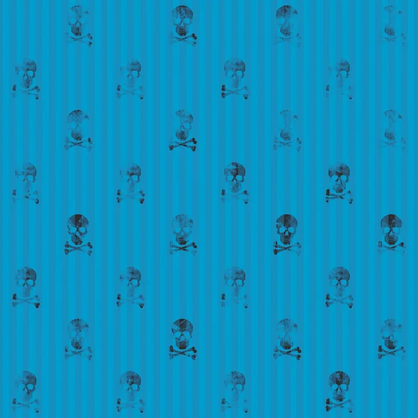 Безшовний Абстрактний Візерунок Черепів Текстура Синьо Чорних Кольорах — стокове фото