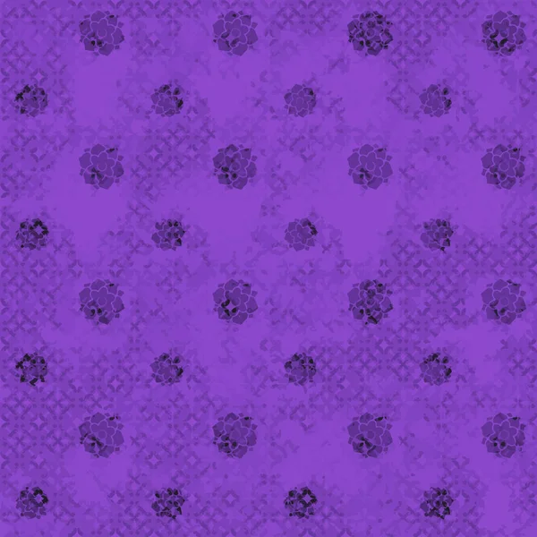花のシームレスな抽象的なパターン 紫と黒の色のテクスチャ — ストックベクタ