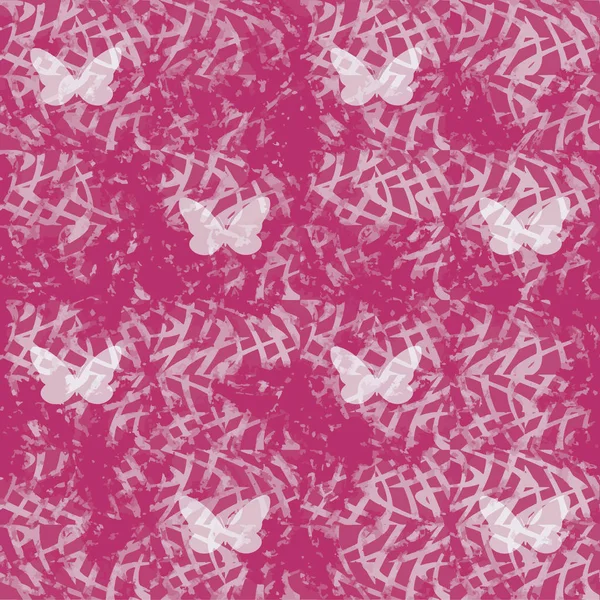 Modèle Abstrait Sans Couture Papillons Texture Rouge Blanc — Image vectorielle