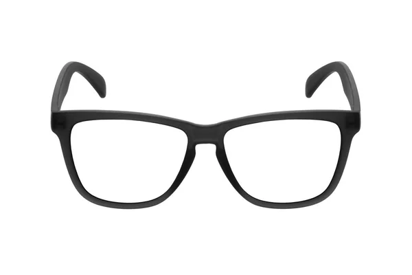 Bril Frame Zwart Geïsoleerd Witte Achtergrond — Stockfoto
