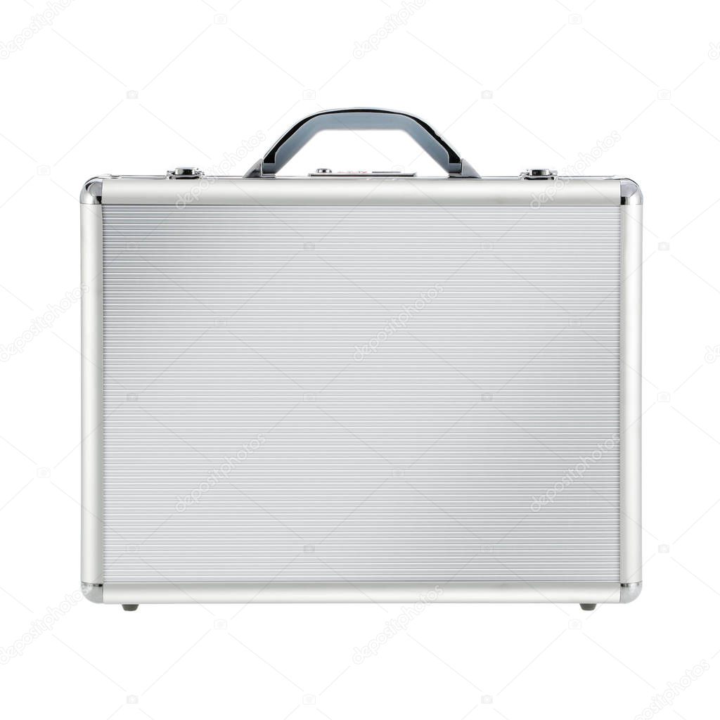Metal Briefcase Isolated on a White Background