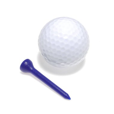 Golf topu ve alt gölge ile tee