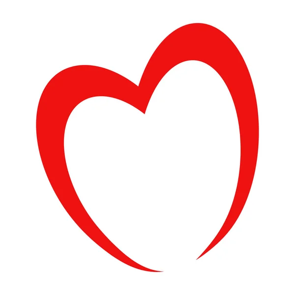 Kırpma yolu ile beyaz izole kırmızı kalp grafik — Stok fotoğraf