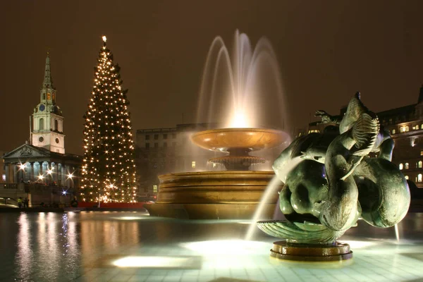 Trafalgar Square Londra Natale — Foto Stock