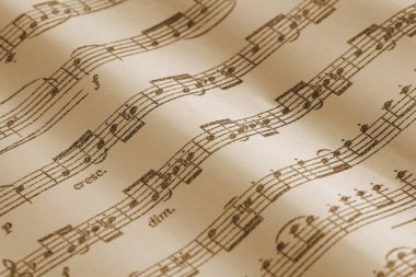 Notlar seçici odak ile Vintage Sheet müzik