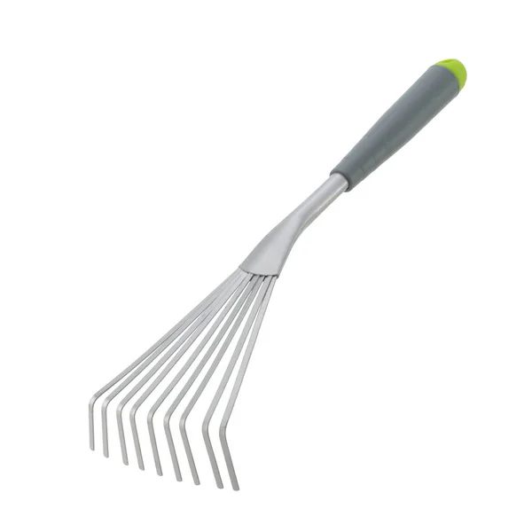 Garden rake isolated on white with clipping path — Stock Photo, Image