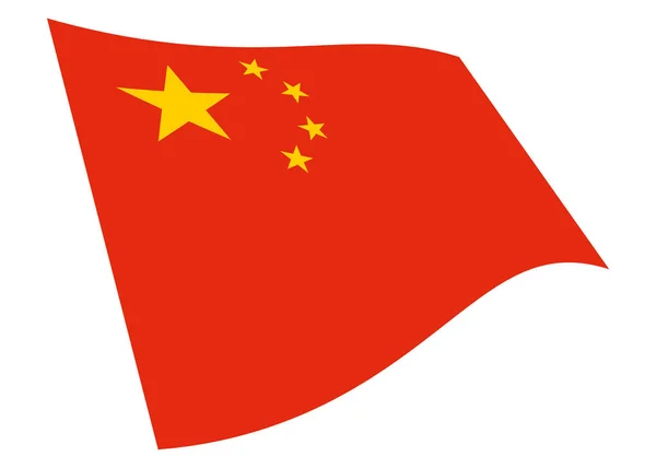 Peoples Republic of China waving flag graphic isolated on white — Stock Photo, Image