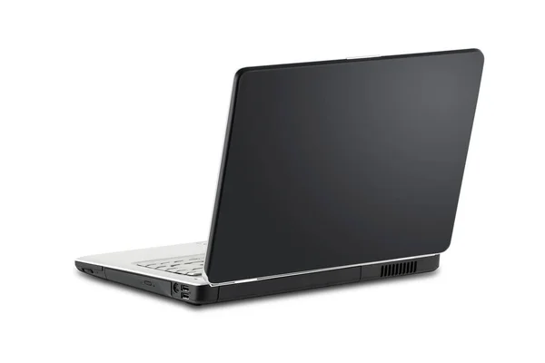 Laptop kırpma yolu ile beyaz üzerine dikiz görüntüsü aç — Stok fotoğraf