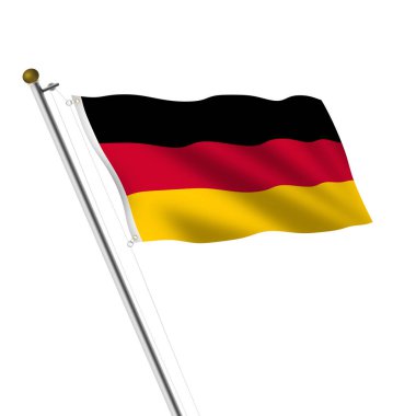 Kırpma yolu beyaz üzerine bir Almanya Bayrak Direği illüstrasyonu