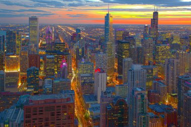 Chicago siluetinin HDR görüntüsü