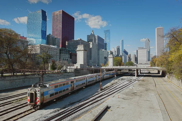 2015 Chicago Illinois Usa October 2015 Train Waiting Van Buren — 스톡 사진