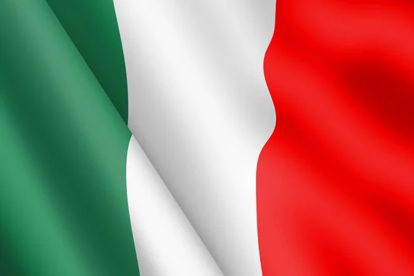 Italia tricolore sventola bandiera illustrazione vento ondulazione — Foto Stock