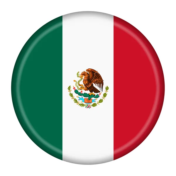 Mexico flag button illustration with clipping path — Stock Photo, Image