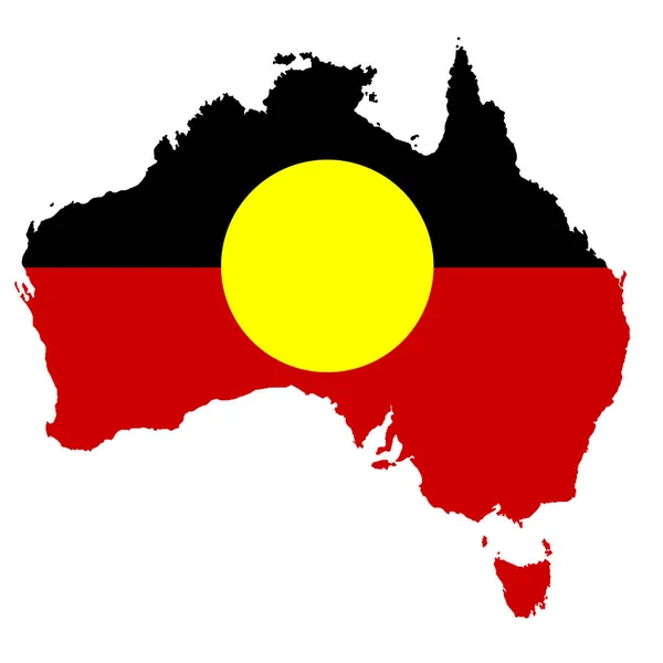 Australia Mapa aborigen sobre fondo blanco con ruta de recorte — Foto de Stock