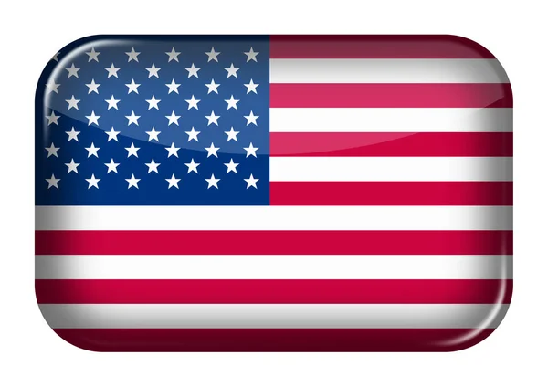 United states of America web icon rectangle button with clipping path — Stock Photo, Image